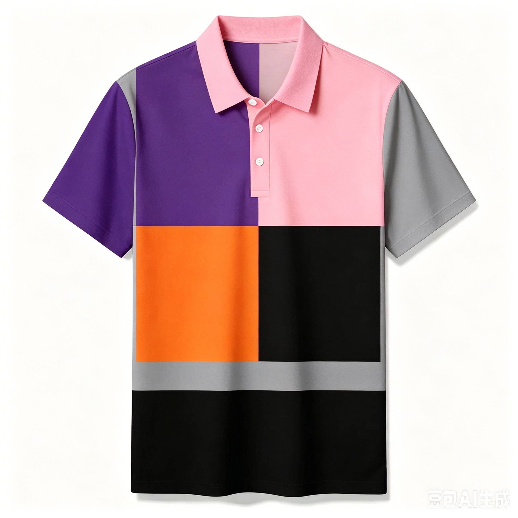 Men's Summer Retro Block-Print Polo Shirt