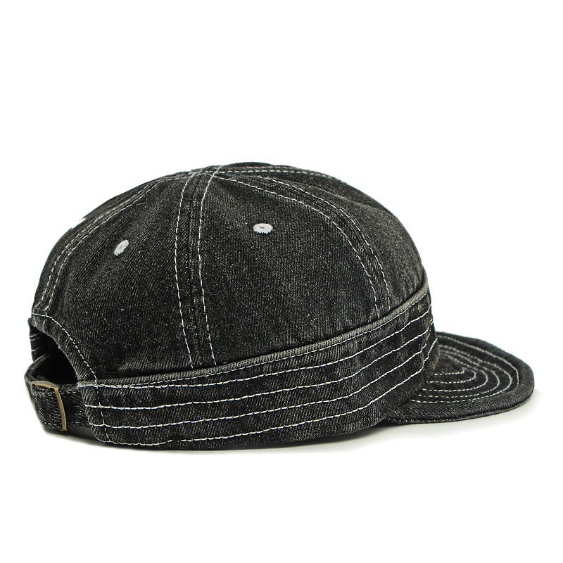 Retro Denim Flip Hat Beret Casual Cap Adjustable Hat