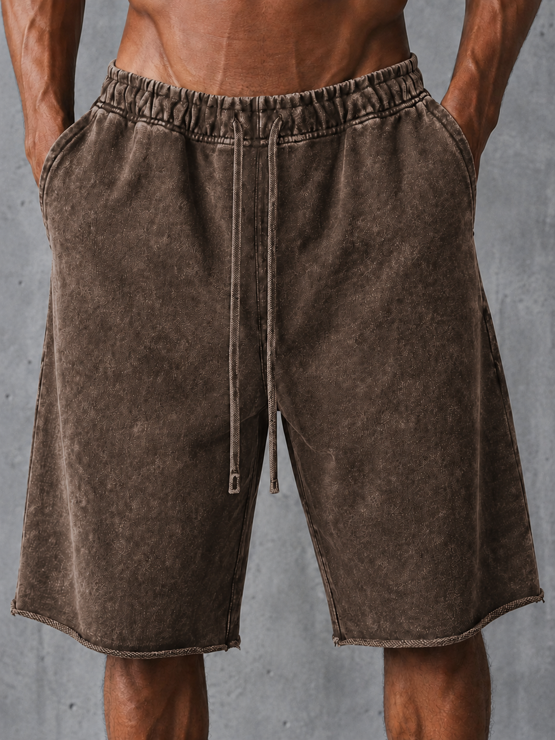Stylish Heavyweight Distressed Cotton Drawstring Wide-Leg Sweatpants – Vintage Style