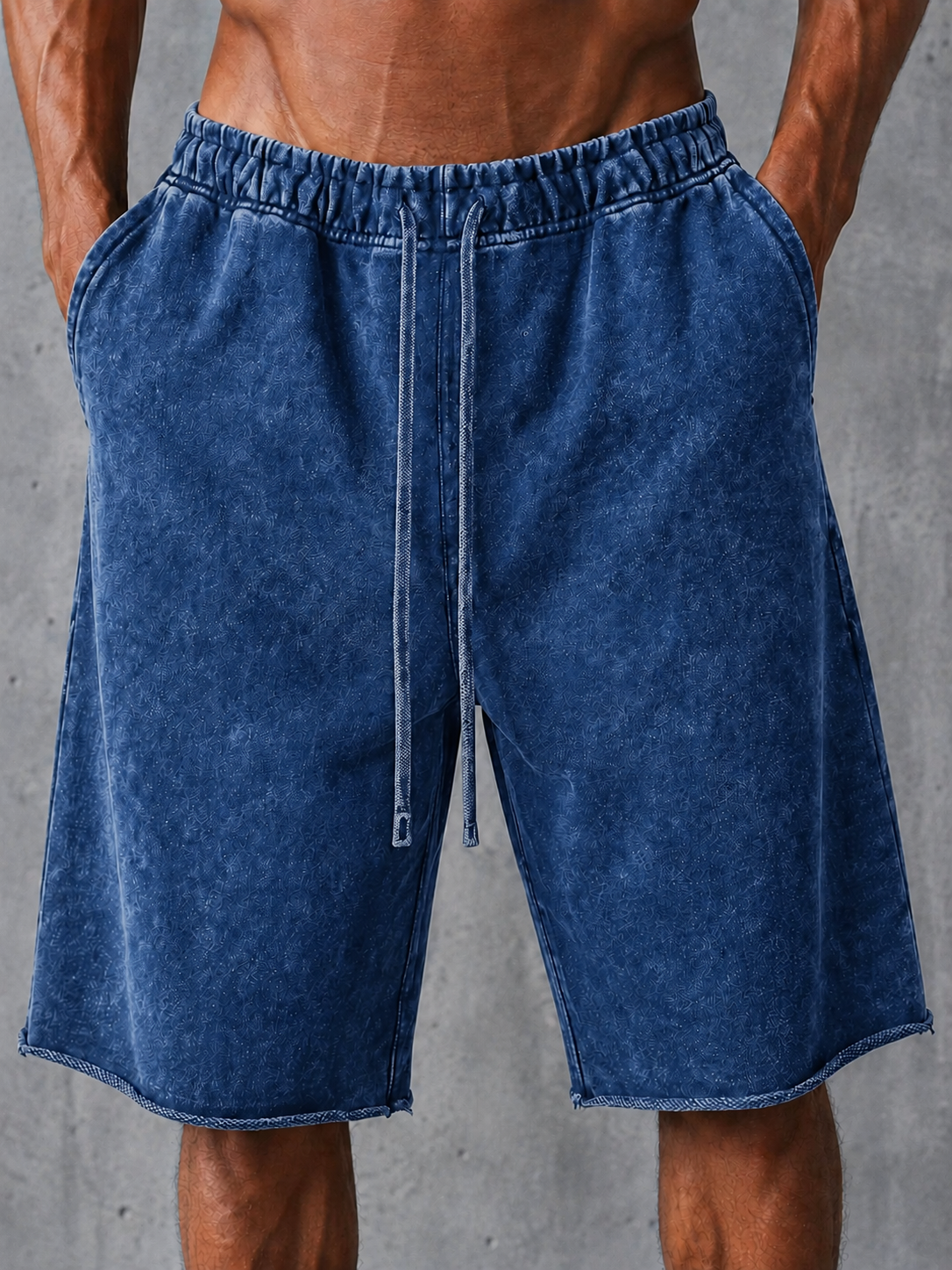 Stylish Heavyweight Distressed Cotton Drawstring Wide-Leg Sweatpants – Vintage Style