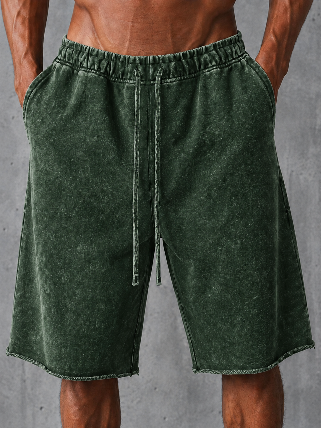 Stylish Heavyweight Distressed Cotton Drawstring Wide-Leg Sweatpants – Vintage Style