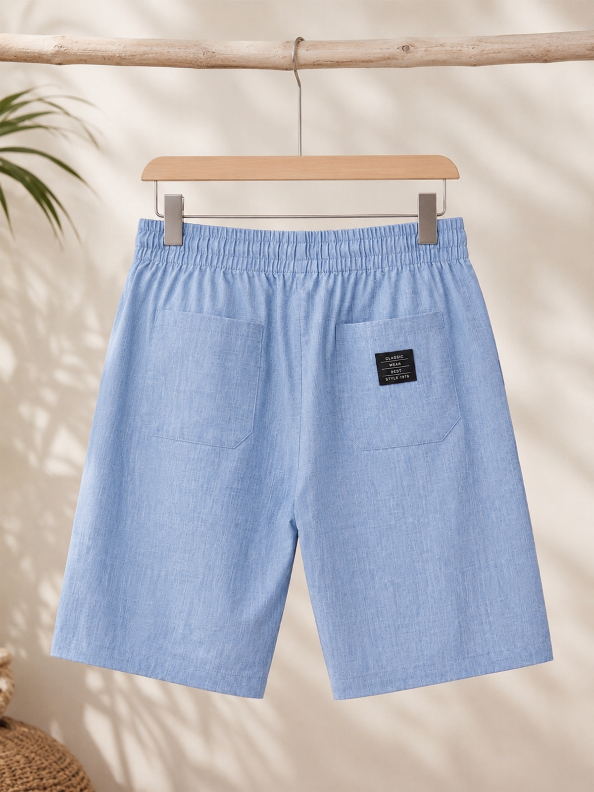 Breathable Hemp-Linen Blend Multi-Pocket Vacation-Style Shorts