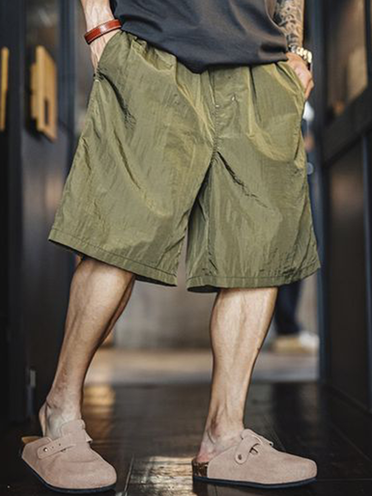 Men's Cooling Loose-Fit Wide-Leg Retro Shorts