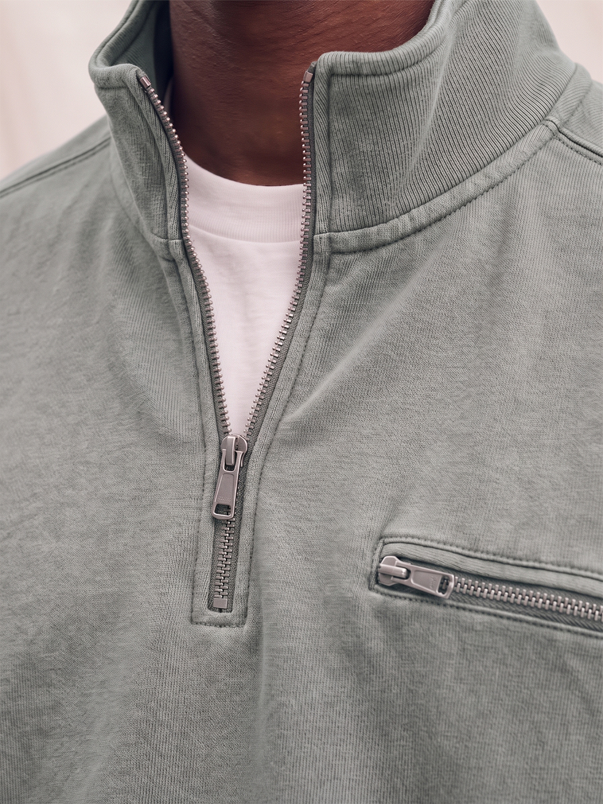 French Terry Multi-zip Pullover Sweatshirt