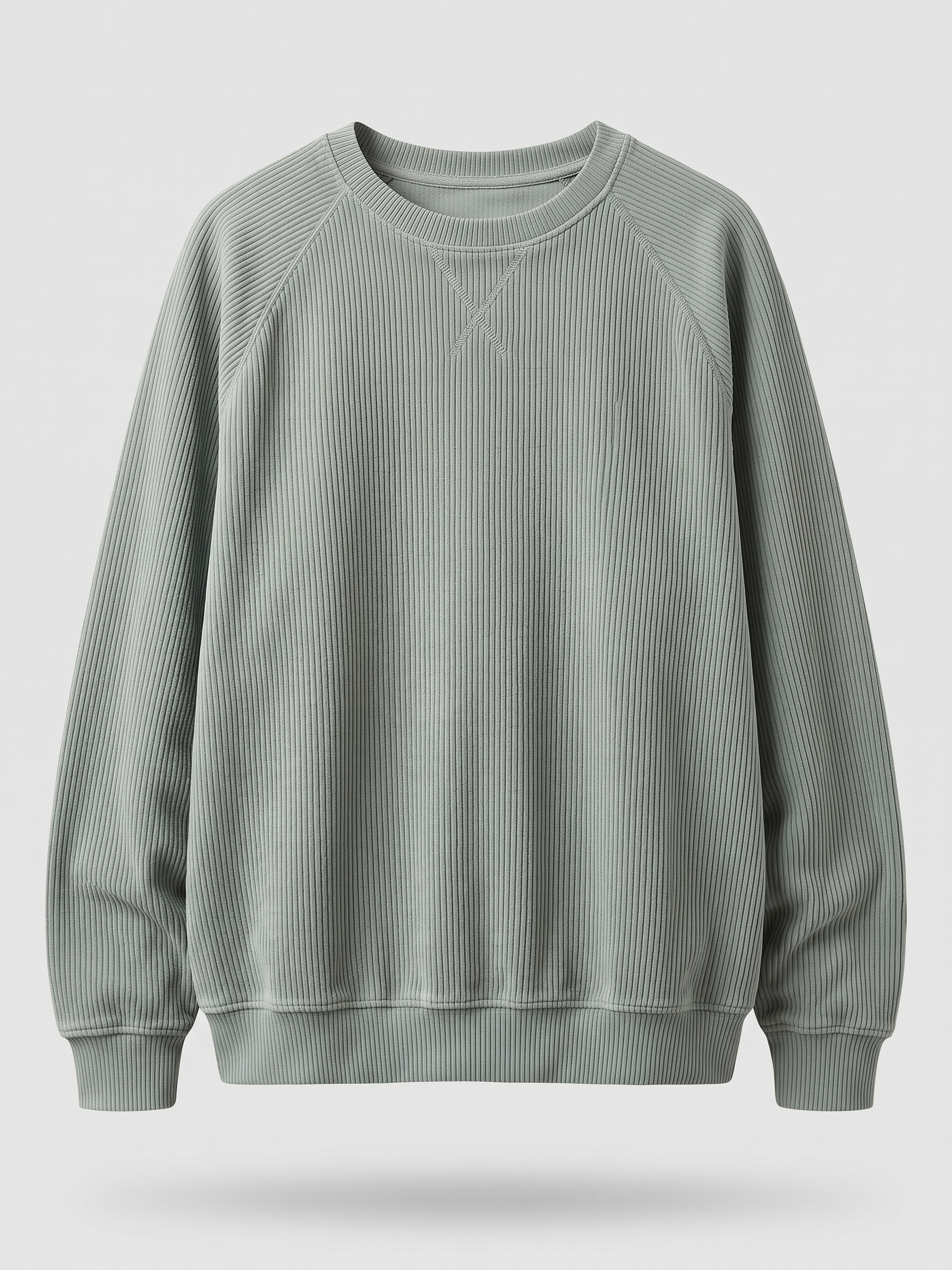 Stylish Oversized Corduroy Crew-neck Sweatshirt