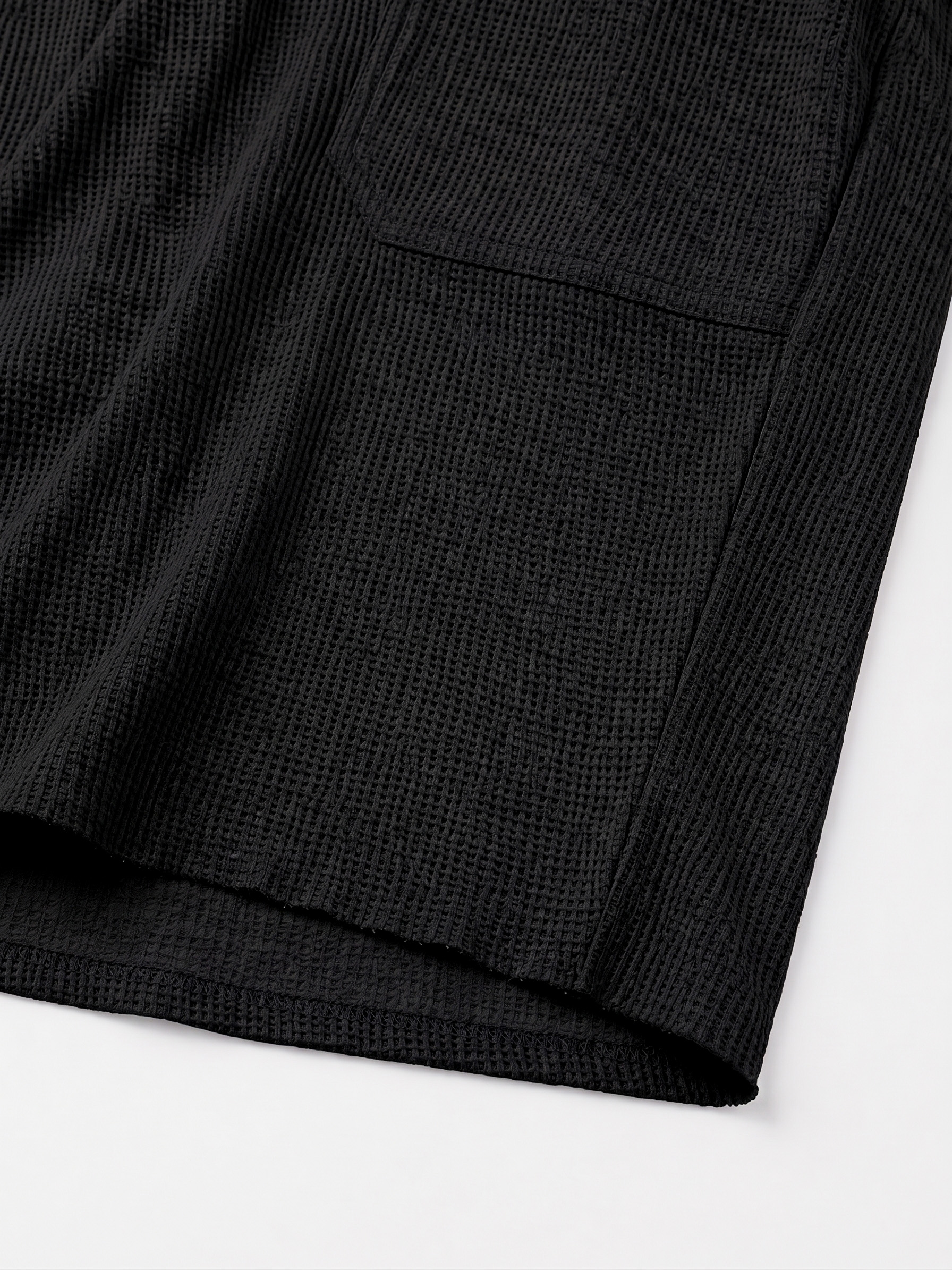 Breathable Waffle-Knit Textured Shorts with Vintage Deep Patch Pockets