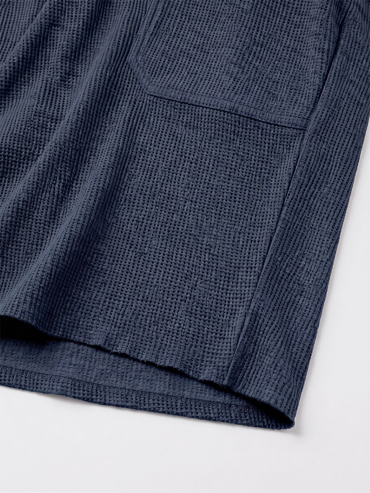 Breathable Waffle-Knit Textured Shorts with Vintage Deep Patch Pockets