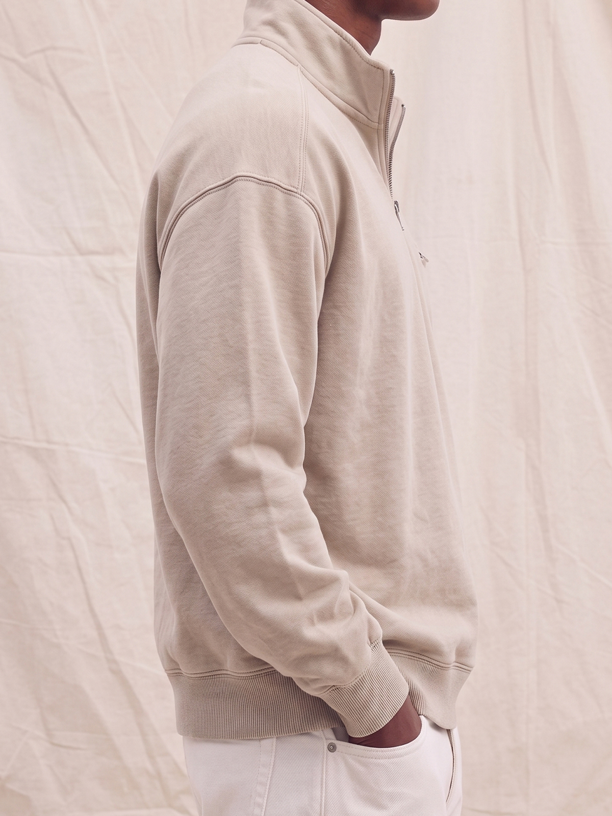 French Terry Multi-zip Pullover Sweatshirt