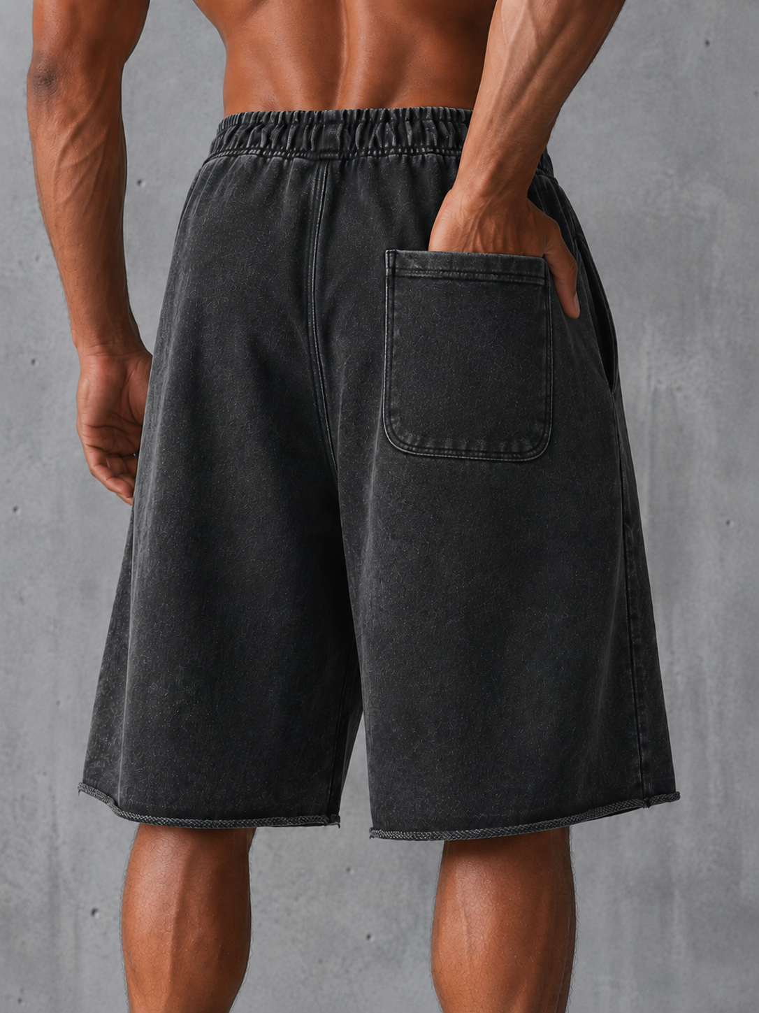 Stylish Heavyweight Distressed Cotton Drawstring Wide-Leg Sweatpants – Vintage Style
