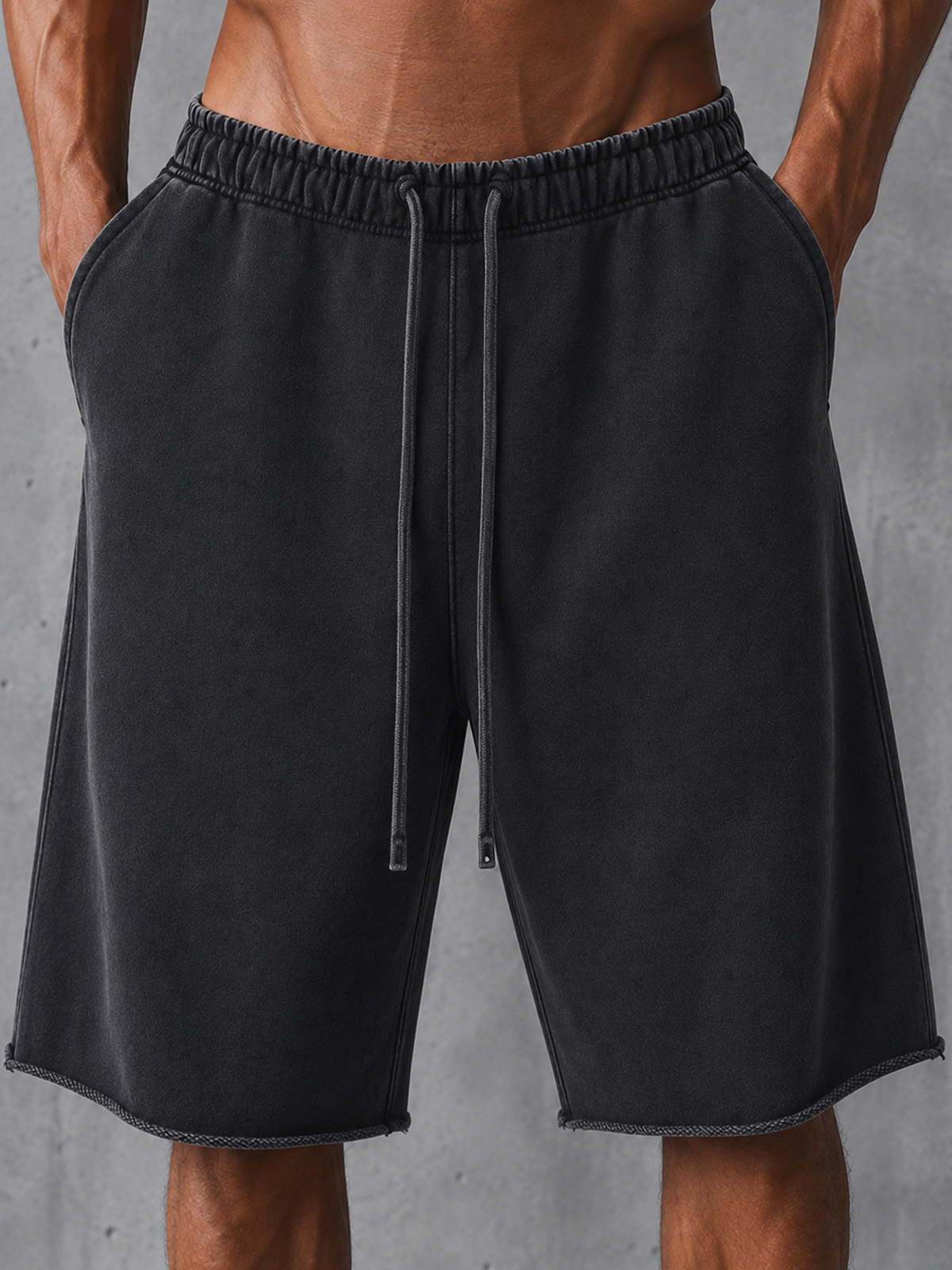 Heavyweight French Terry Cotton Drawstring Wide-Leg Shorts – Versatile Style