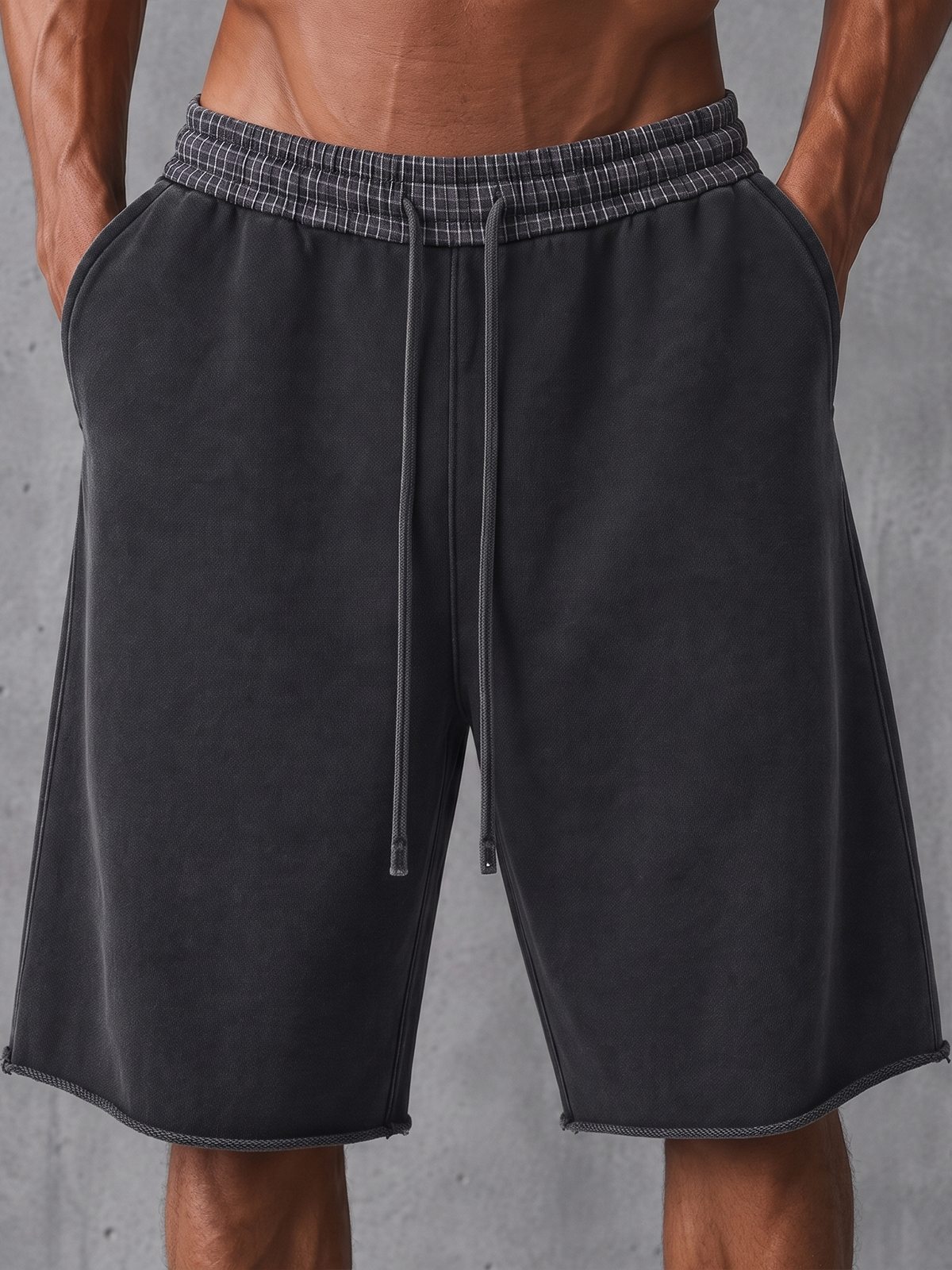 Heavyweight French Terry Cotton Drawstring Wide-Leg Shorts – Versatile Style