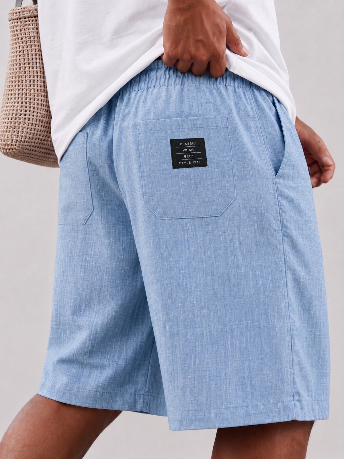 Breathable Hemp-Linen Blend Multi-Pocket Vacation-Style Shorts