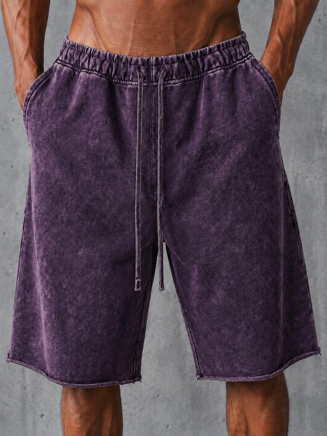 Stylish Heavyweight Distressed Cotton Drawstring Wide-Leg Sweatpants – Vintage Style