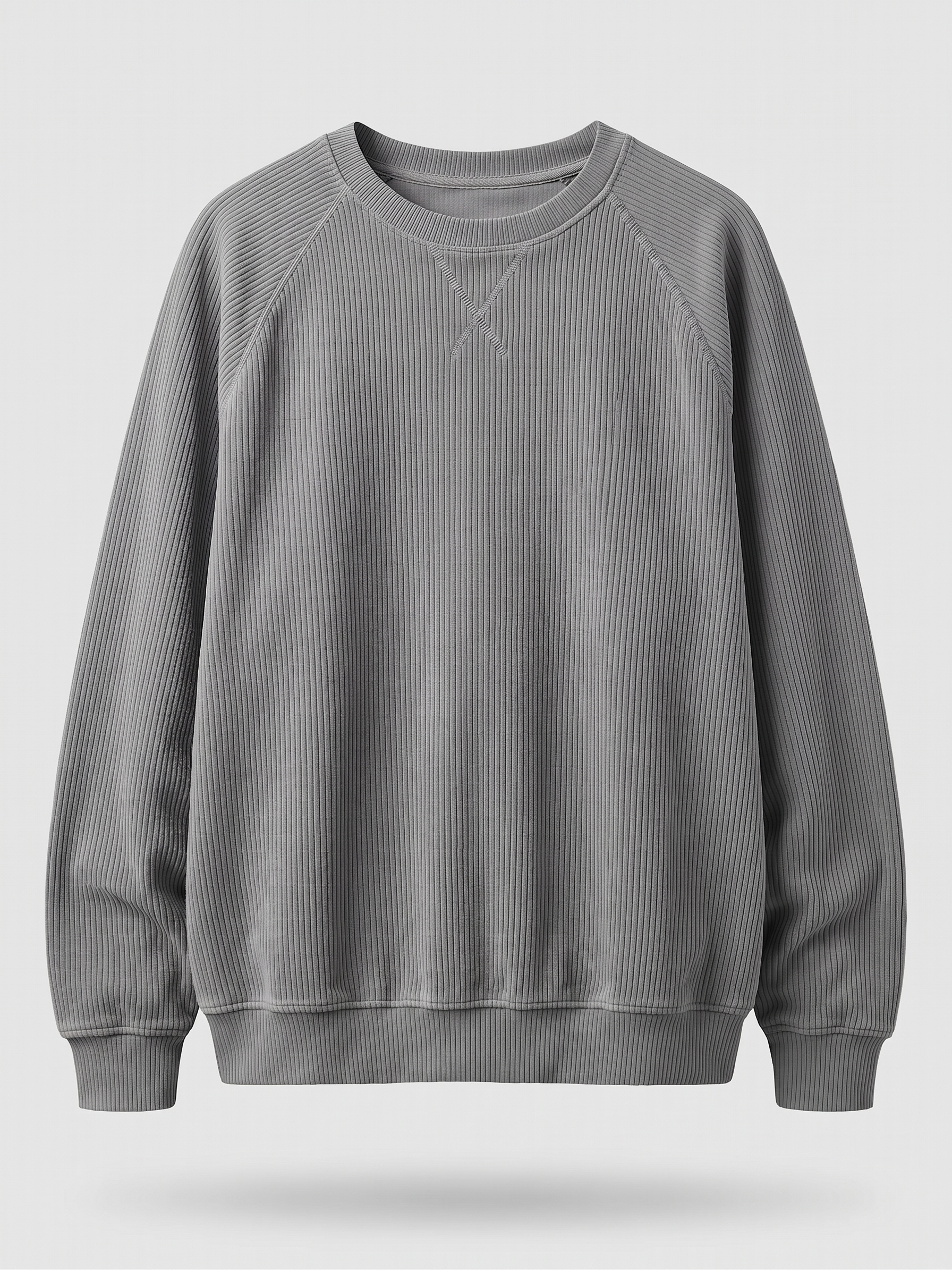 Stylish Oversized Corduroy Crew-neck Sweatshirt