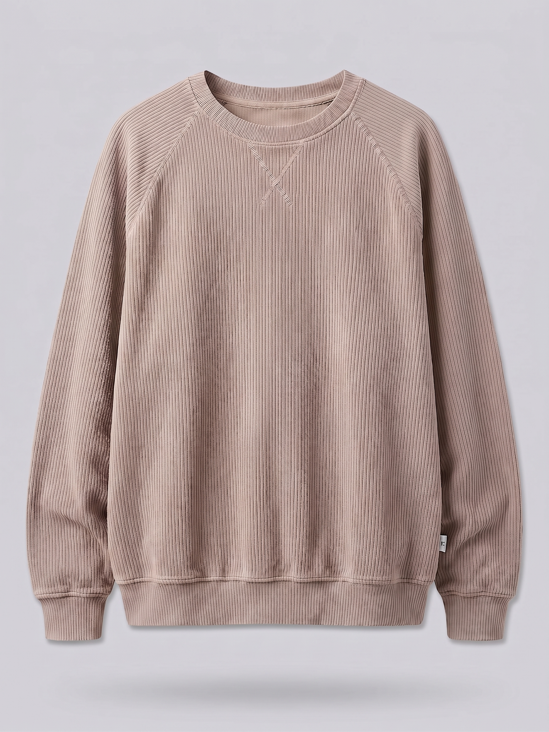 Stylish Oversized Corduroy Crew-neck Sweatshirt