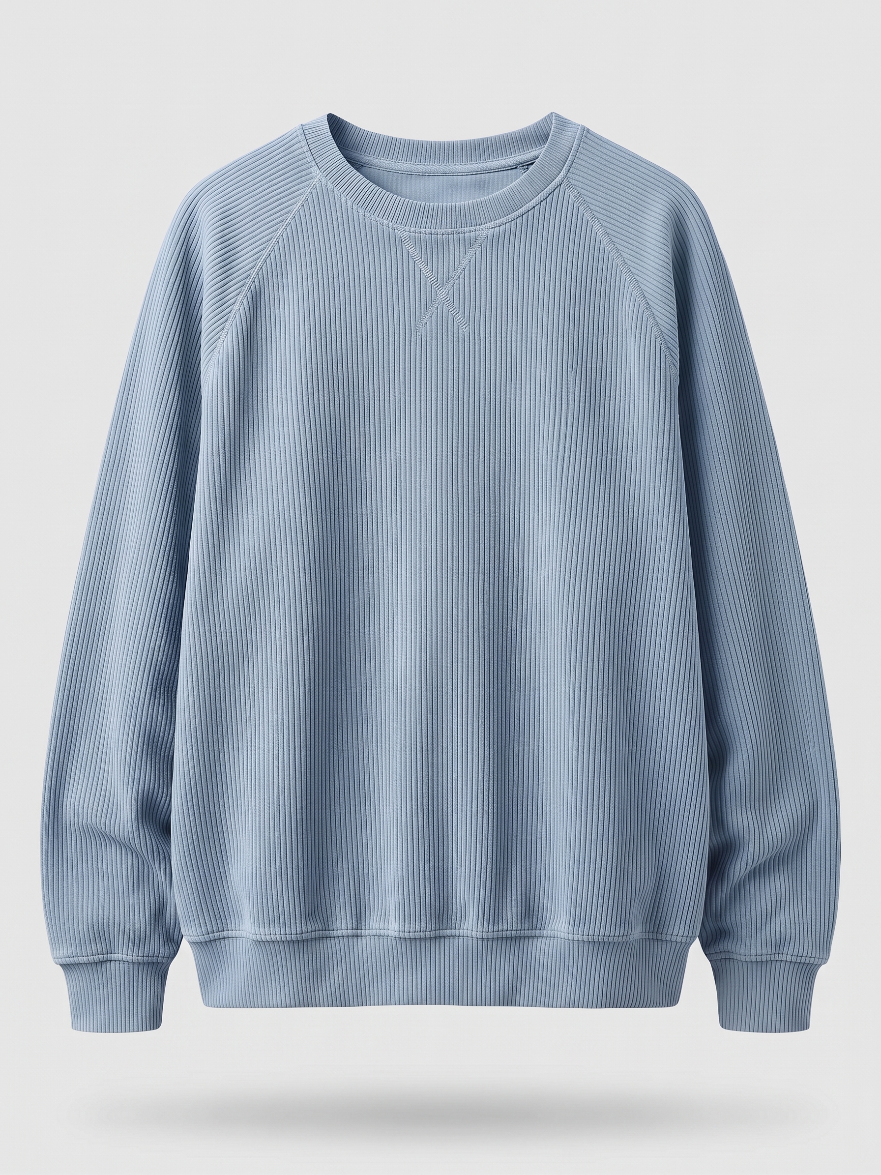 Stylish Oversized Corduroy Crew-neck Sweatshirt
