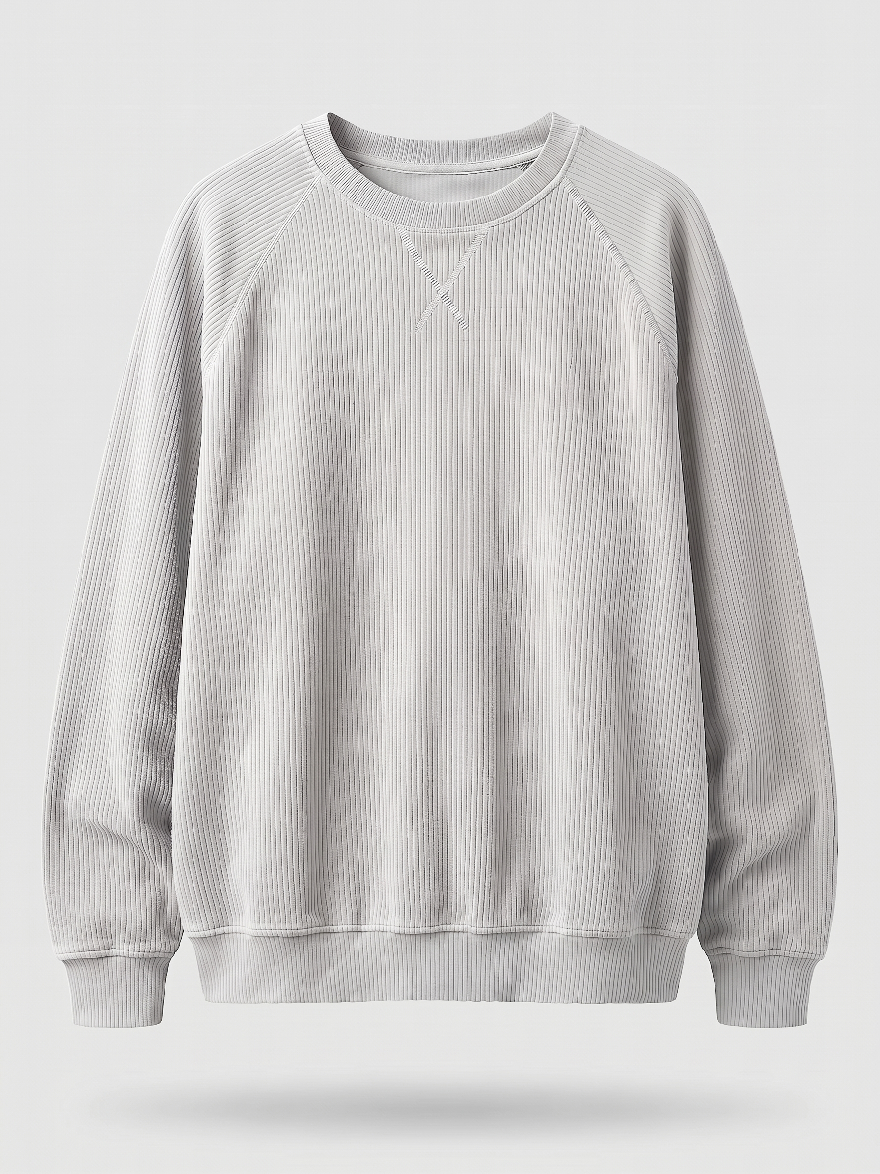 Stylish Oversized Corduroy Crew-neck Sweatshirt