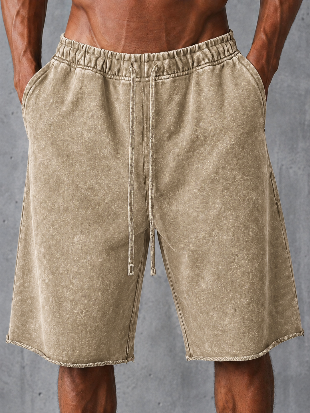 Stylish Heavyweight Distressed Cotton Drawstring Wide-Leg Sweatpants – Vintage Style