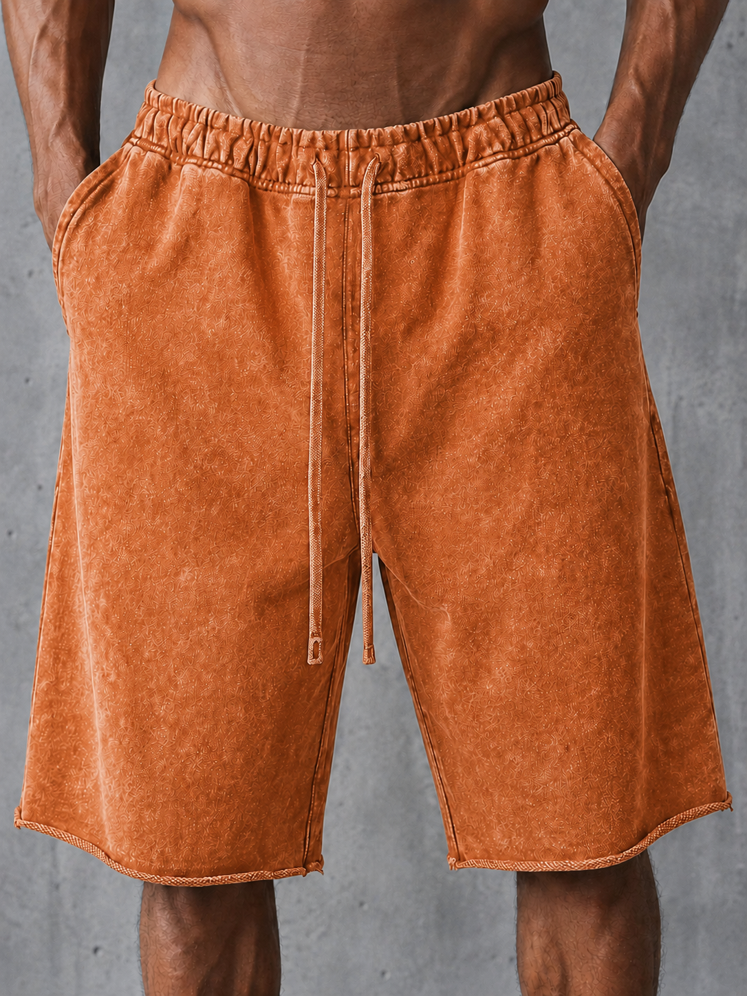 Stylish Heavyweight Distressed Cotton Drawstring Wide-Leg Sweatpants – Vintage Style