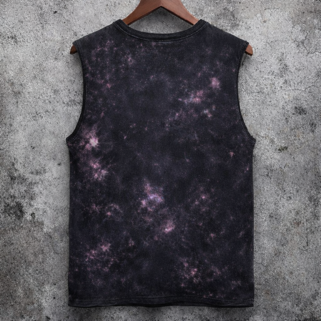 Sleeveless Tank Top Dark Wolf Moon Graphic Print Acid Wash Grunge Vest - Tanks & Sleeveless from NINEDGE