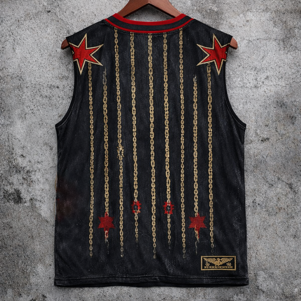 Grunge Graphic Sleeveless Jersey Distressed Winged Athlete Black V-Neck - Tanks & Sleeveless from NINEDGE