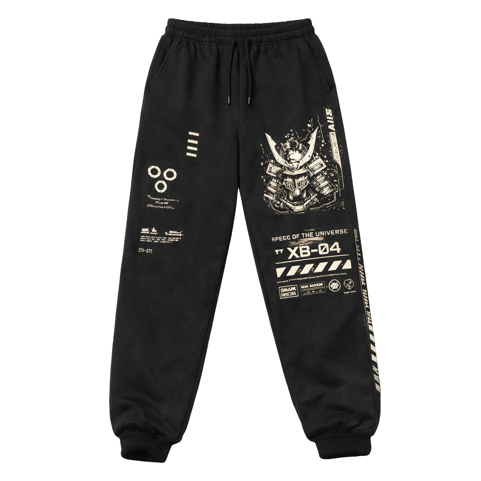 Streetwear Jogger Techwear Pants Sci-Fi Samurai Graphic Print Black Casual Track Pants - Pants & Joggers from NINEDGE
