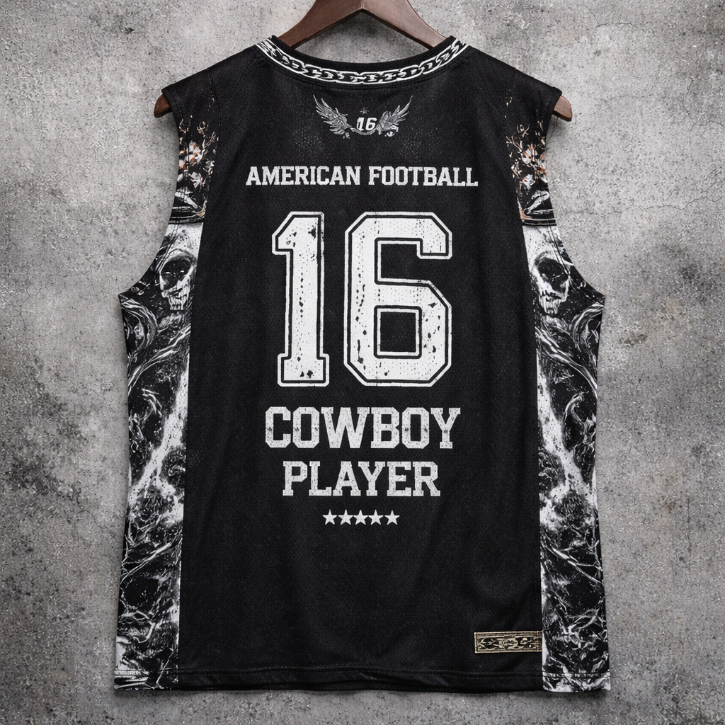 Washed Black Distressed V-Neck Tank Top Winged Football Player Graphic Sleeveless Grunge - Tanks & Sleeveless from NINEDGE