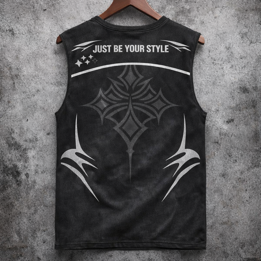 Streetwear Graphic Number Print Tank Top Black Sleeveless V-Neck Jersey - Tanks & Sleeveless from NINEDGE