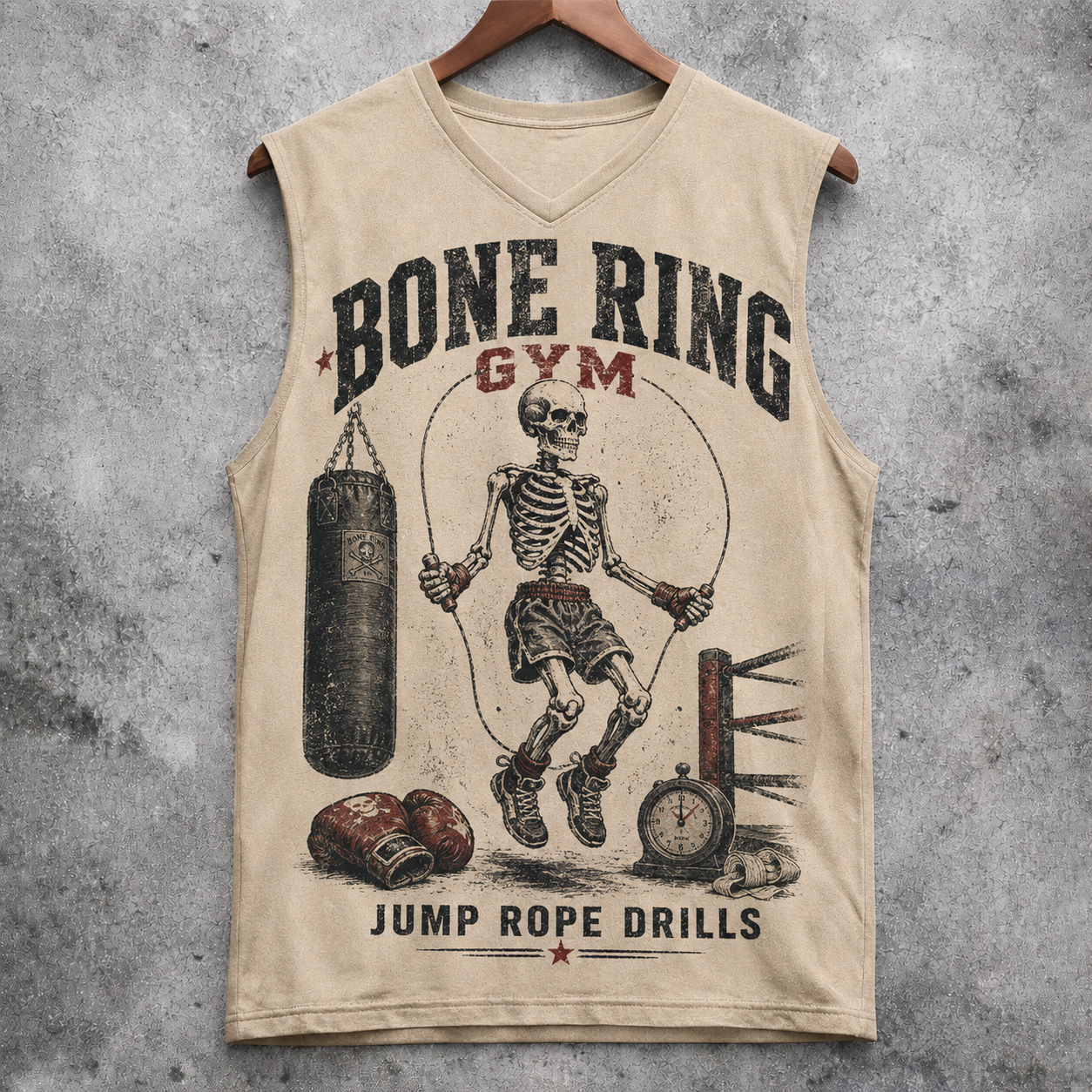 Bone Ring Gym Skeleton Tank Top