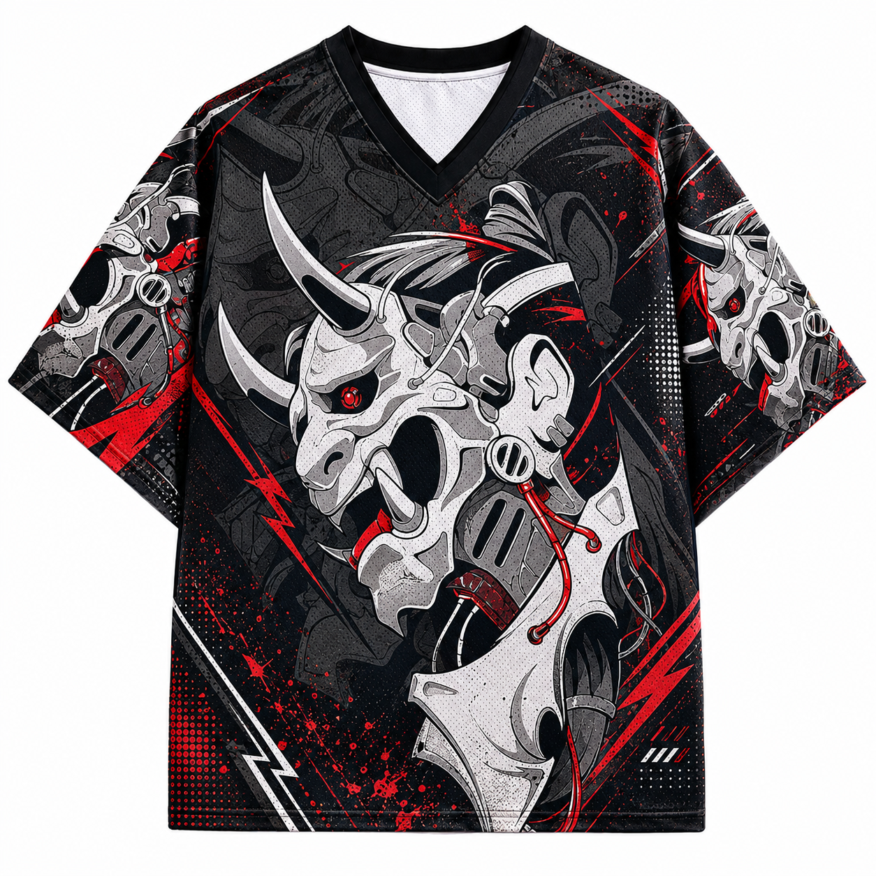 Japanese Oni Mask Strike Mesh Jersey