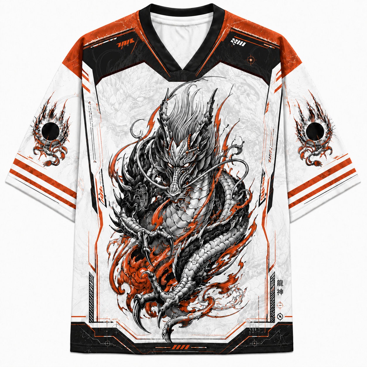 Japanese White Dragon Strike Mesh Jersey