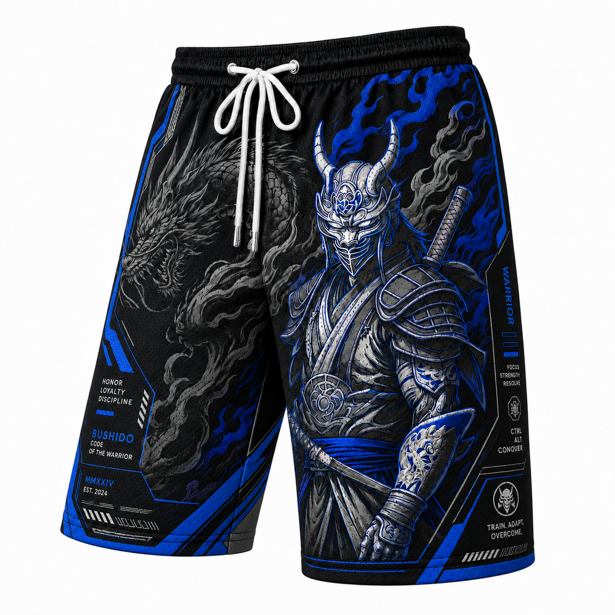 Japanese Blue Samurai Armor Shorts