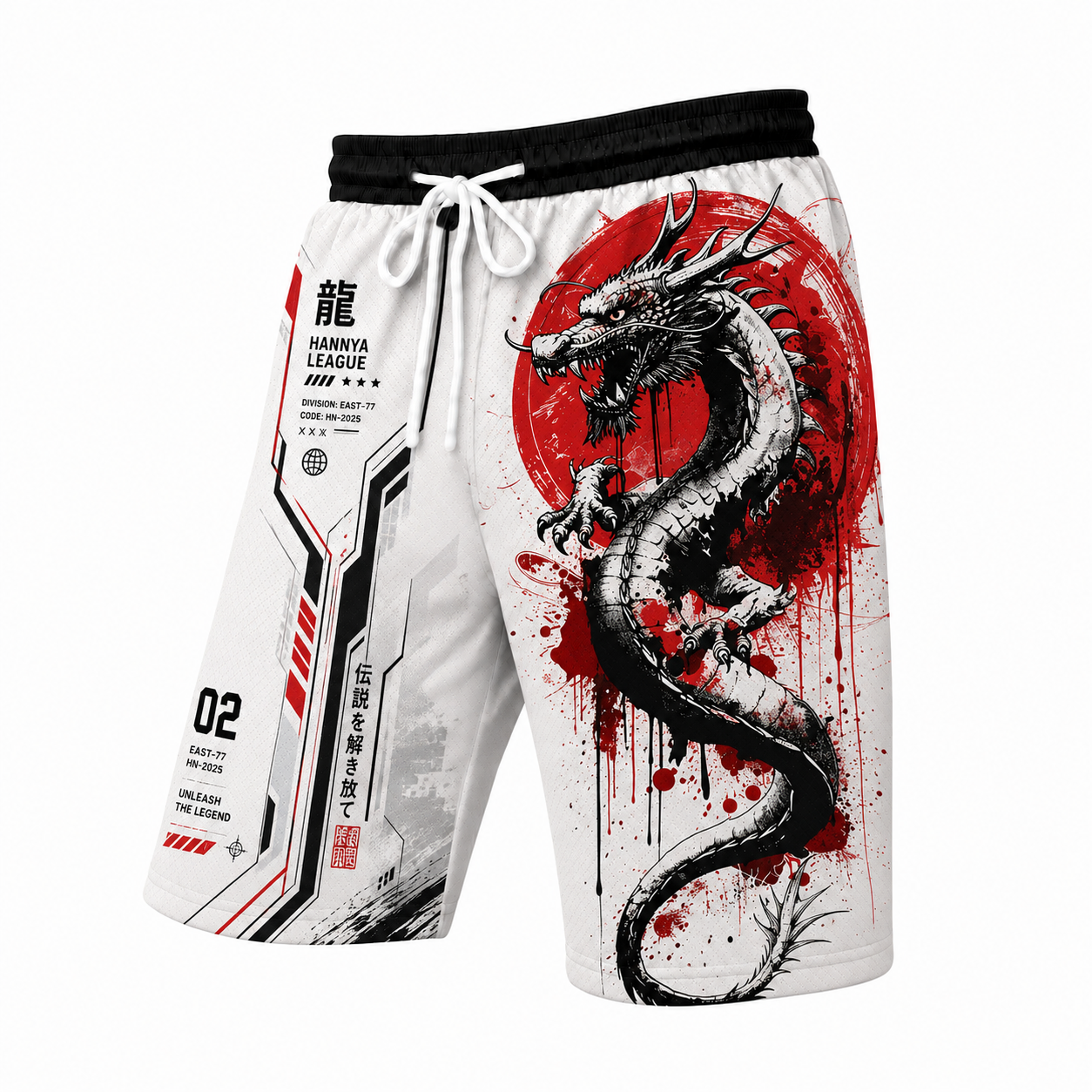 Japanese Red Dragon Graphic Shorts
