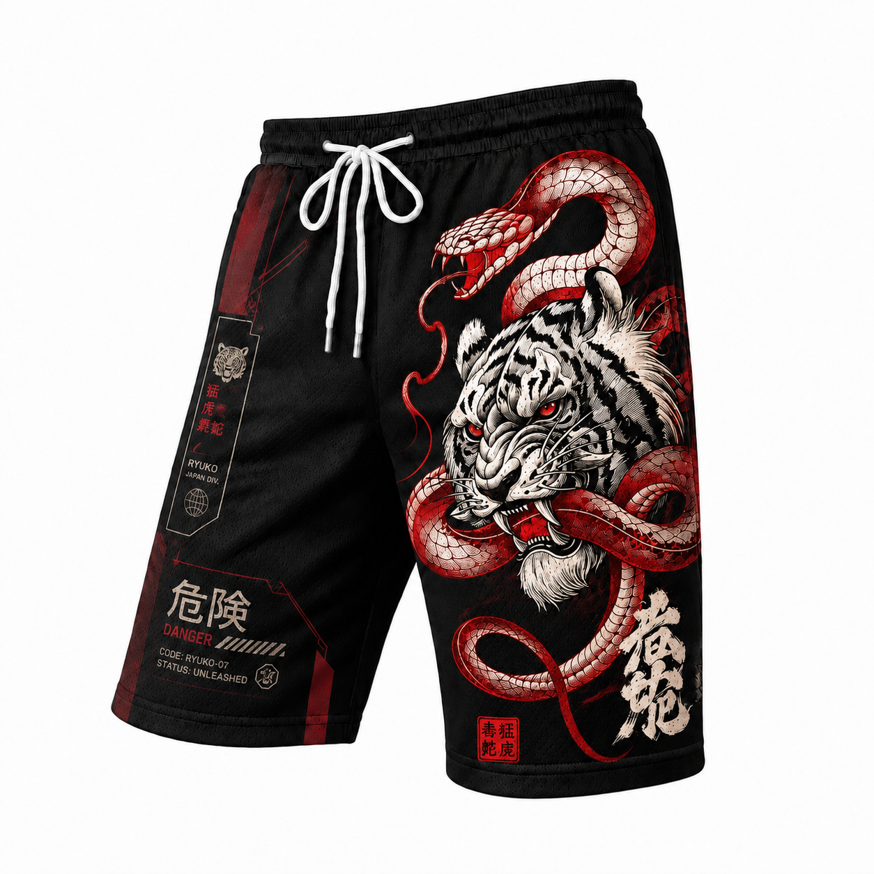 Japanese Tiger Danger Graphic Shorts