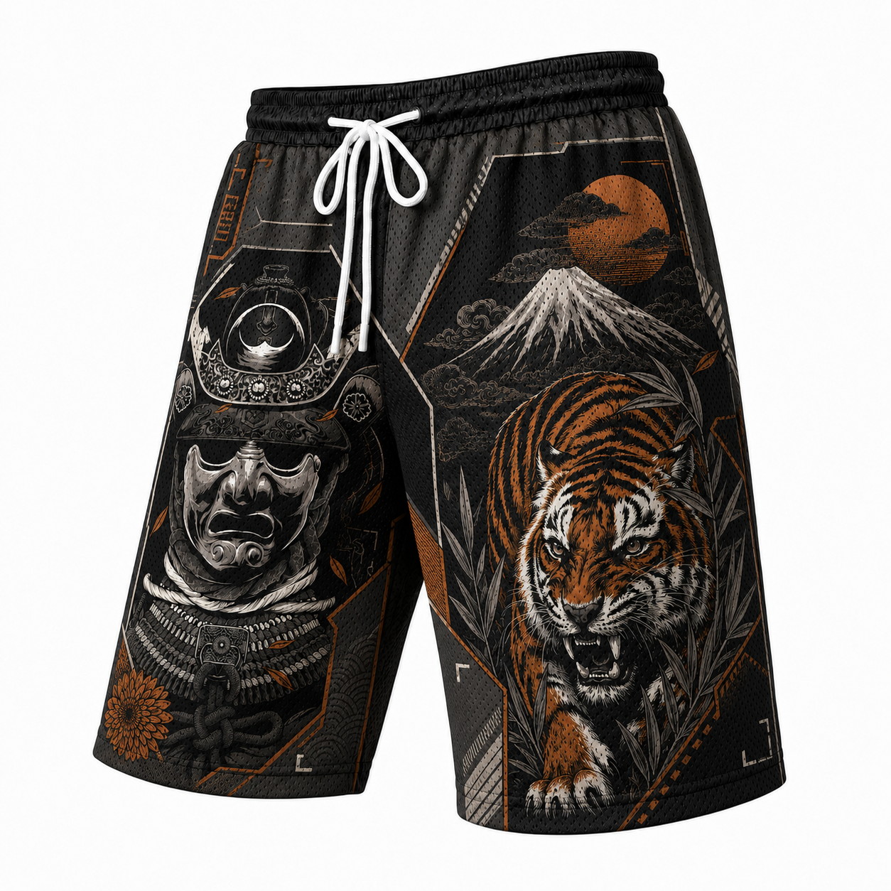 Japanese Samurai Tiger Graphic Shorts