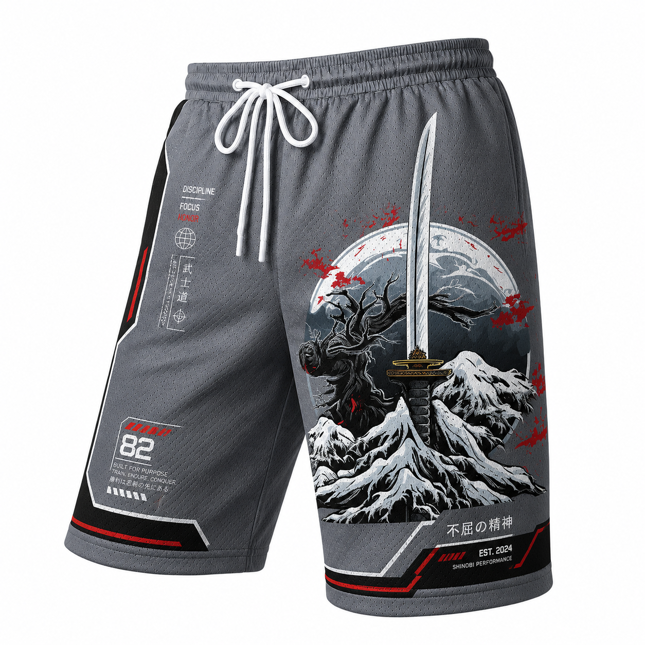 Japanese Grey Mountain Shark Shorts