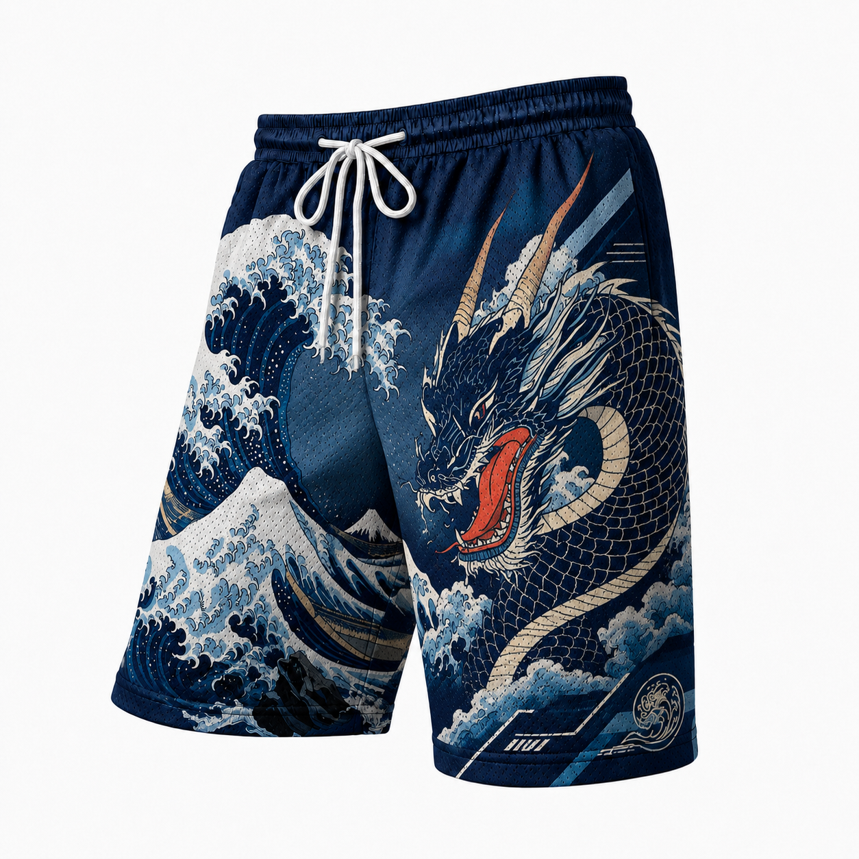 Japanese Blue Dragon Wave Shorts