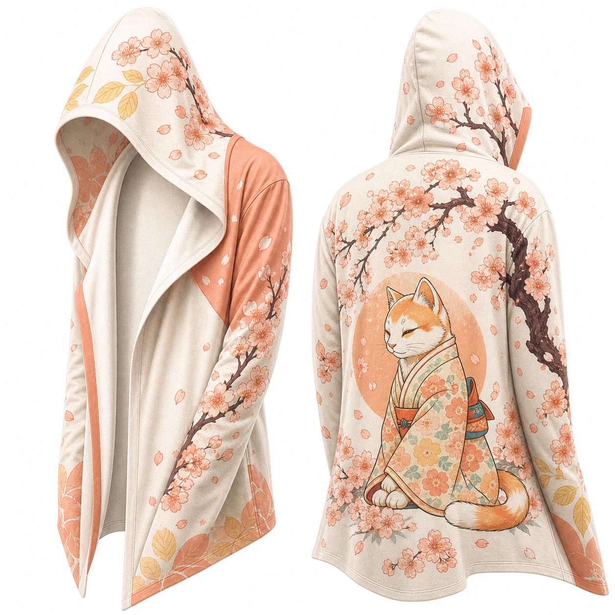 Japanese Moon Crane hooded jacket