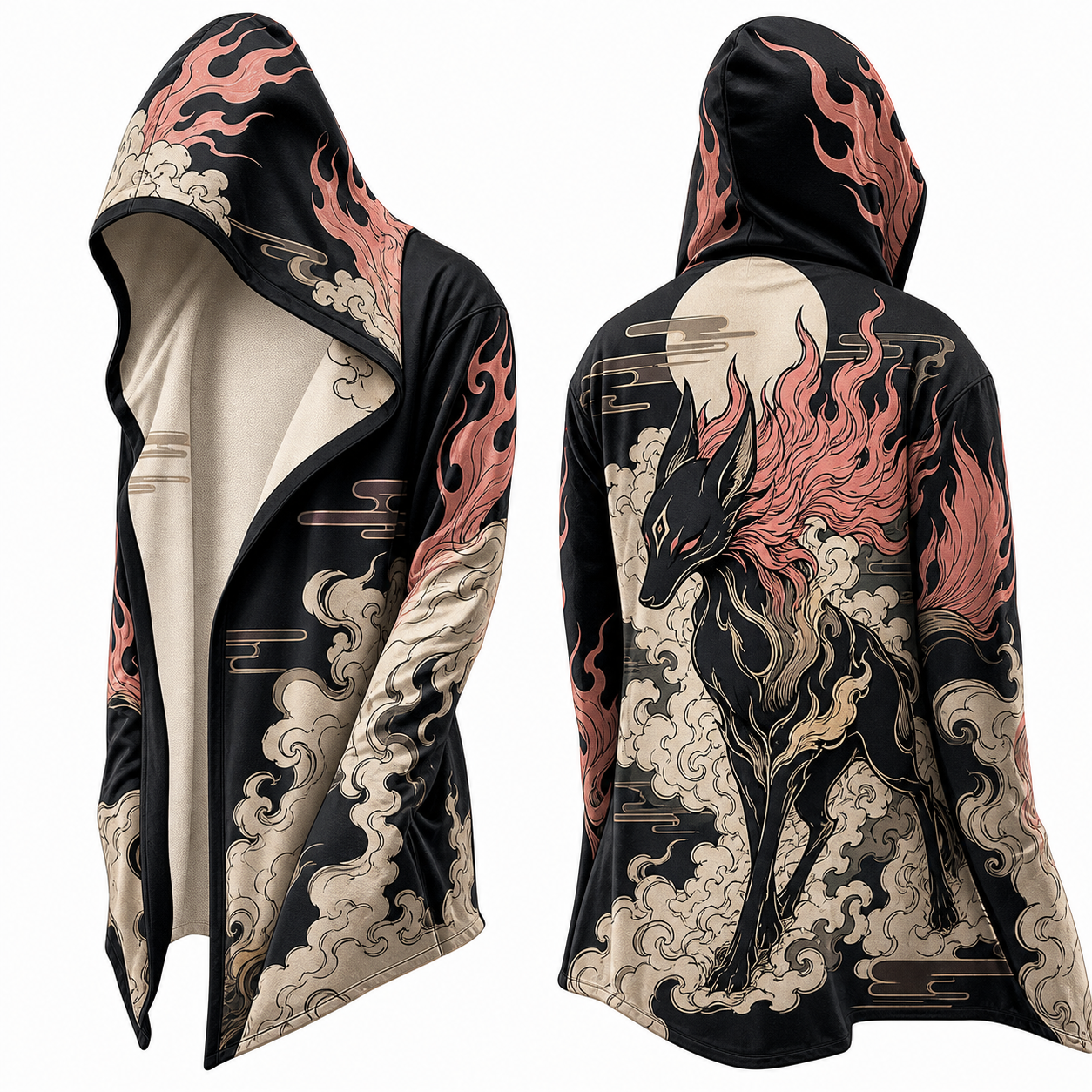 Japanese Silver Wolf hooded jacket