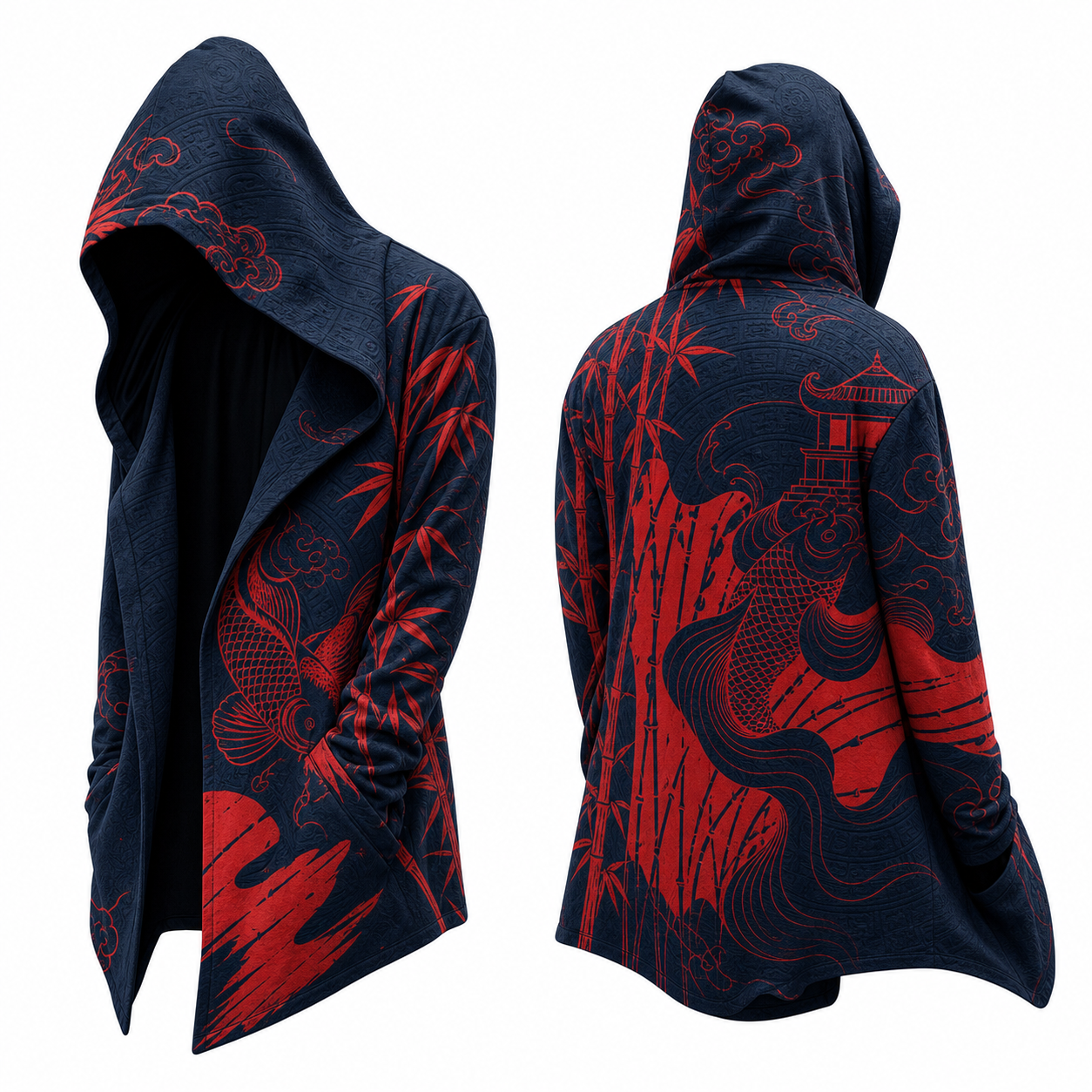 Japanese Midnight Tiger hooded jacket