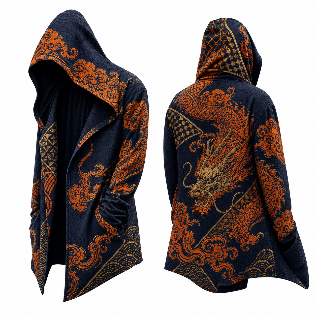 Japanese Samurai Crest hooded jacket