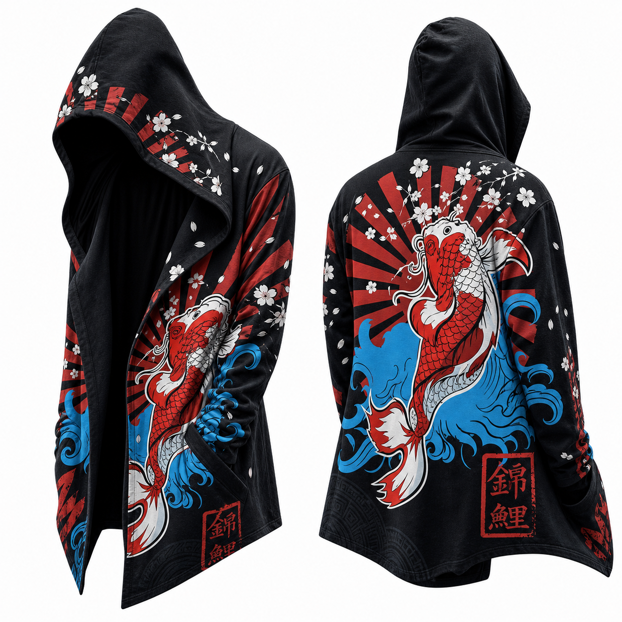 Japanese Moonlit Fox hooded jacket