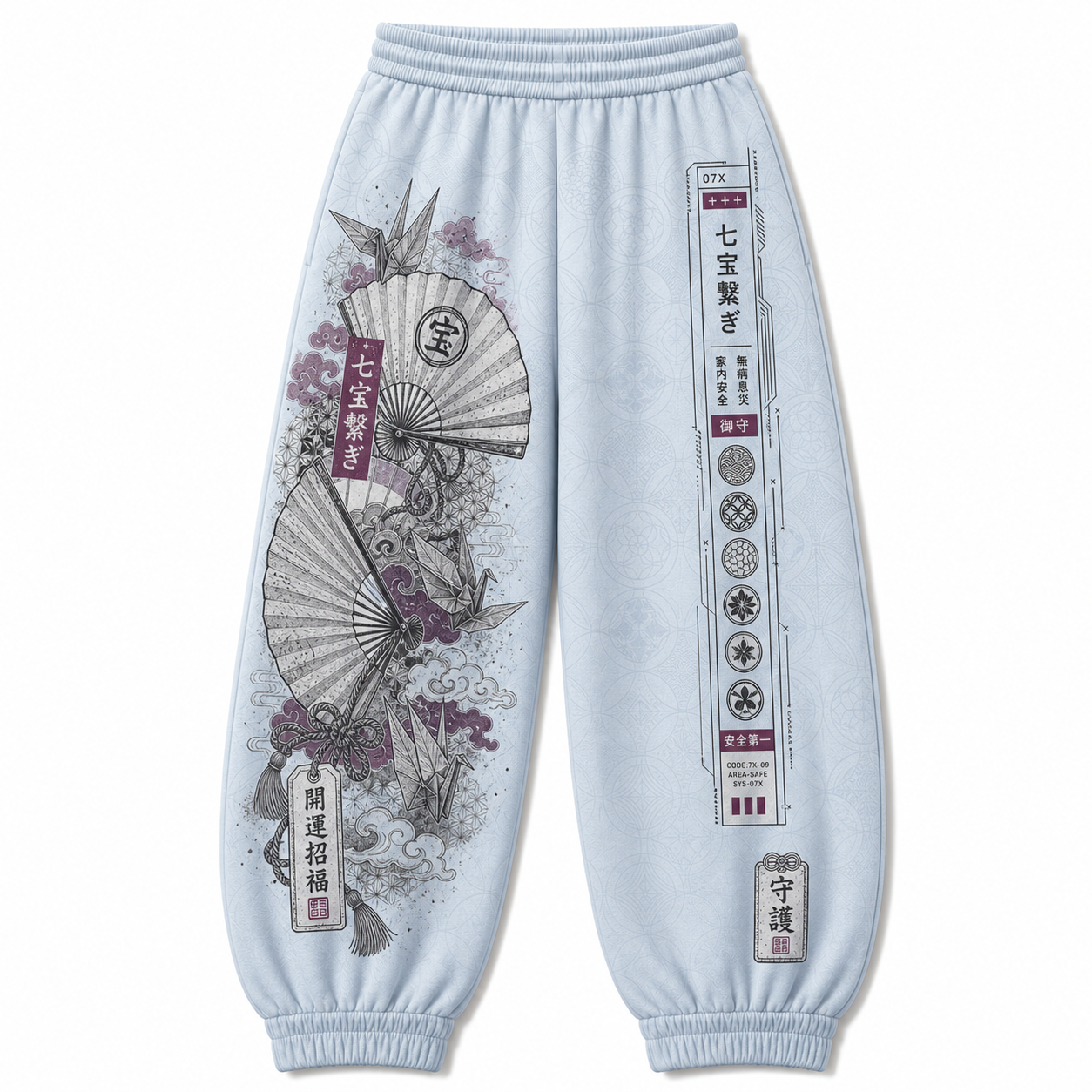 Japanese Sakura Fox Techwear Pants