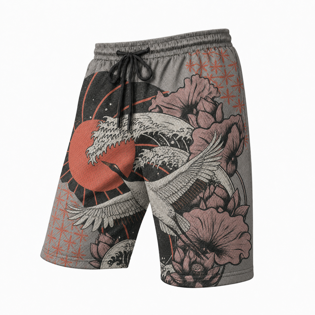 Japanese Night Wave Graphic Shorts