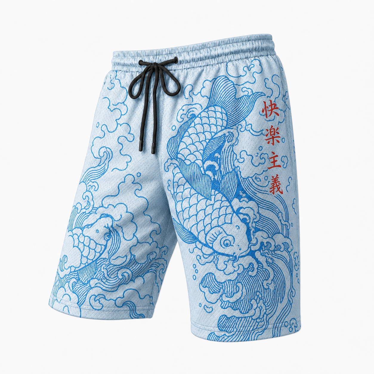 Japanese Ghost Mask Graphic Shorts