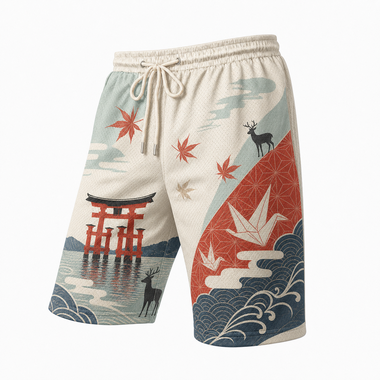 Japanese Oni Crest Graphic Shorts