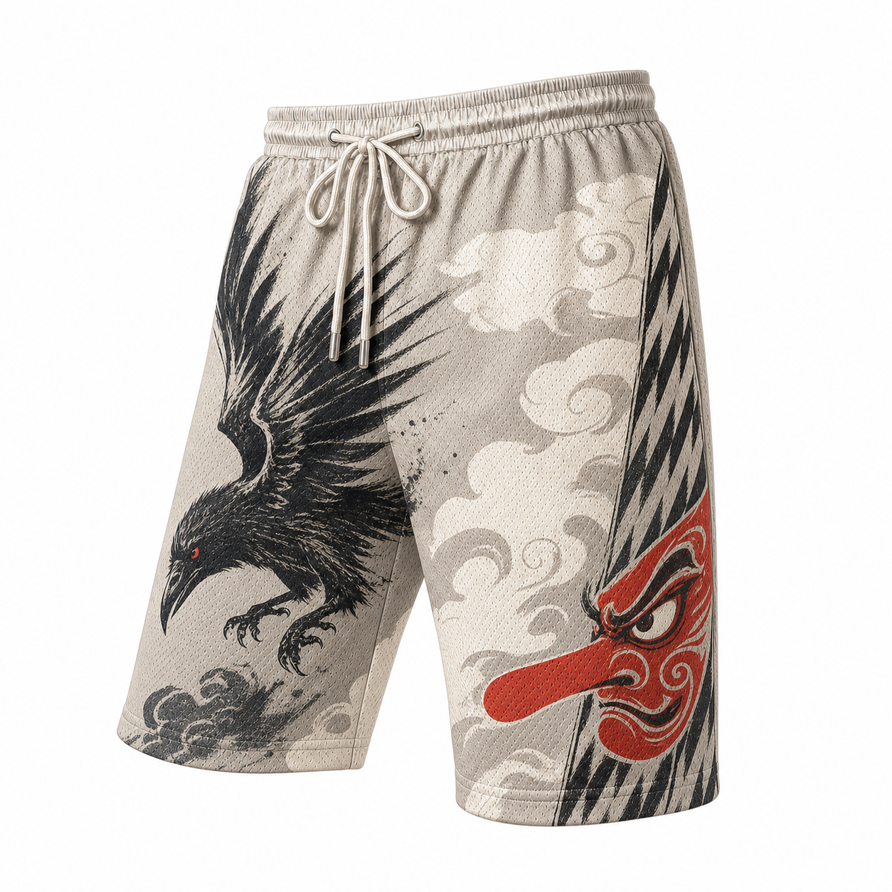 Japanese Blue Serpent Graphic Shorts