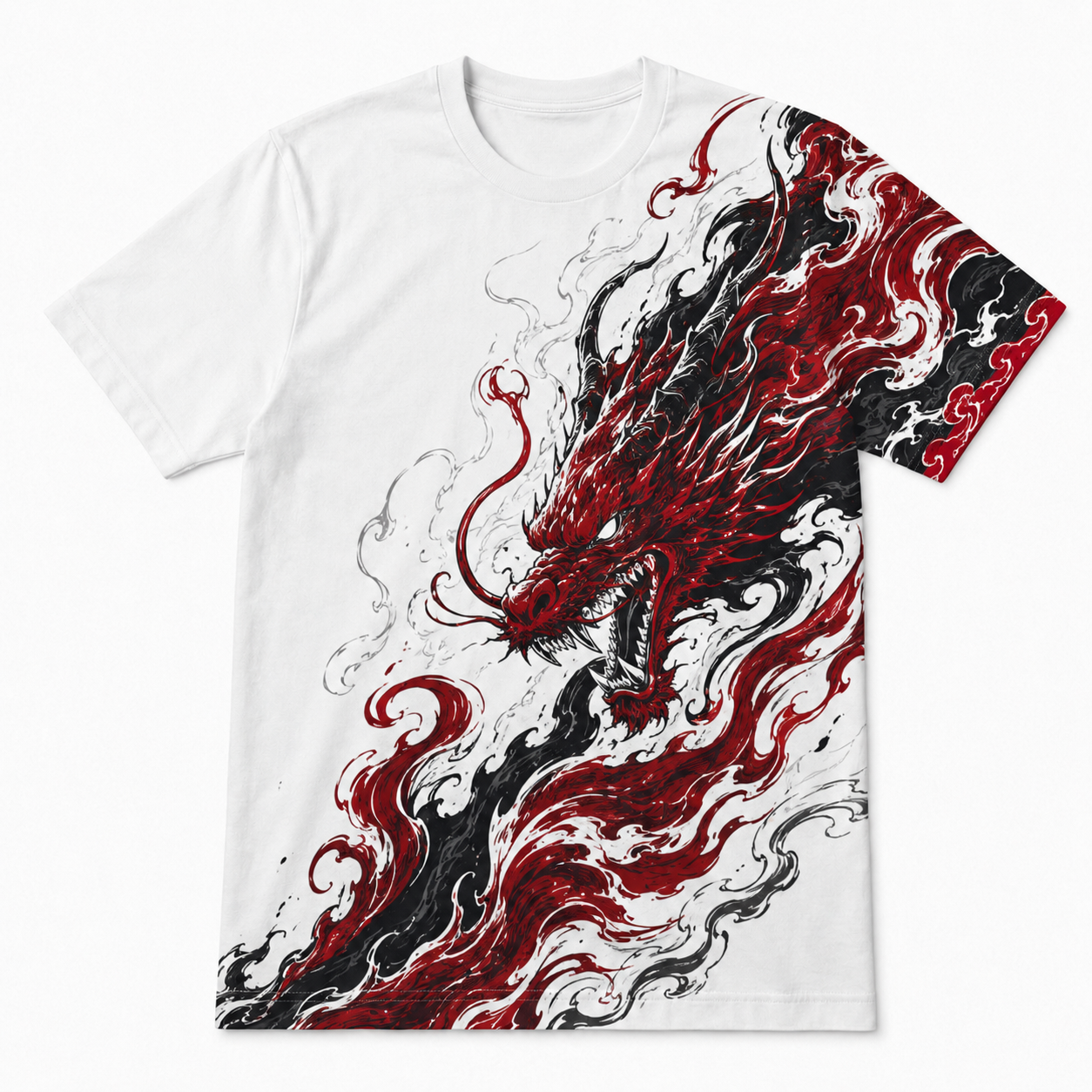 Japanese Flame Dragon Graphic Tee