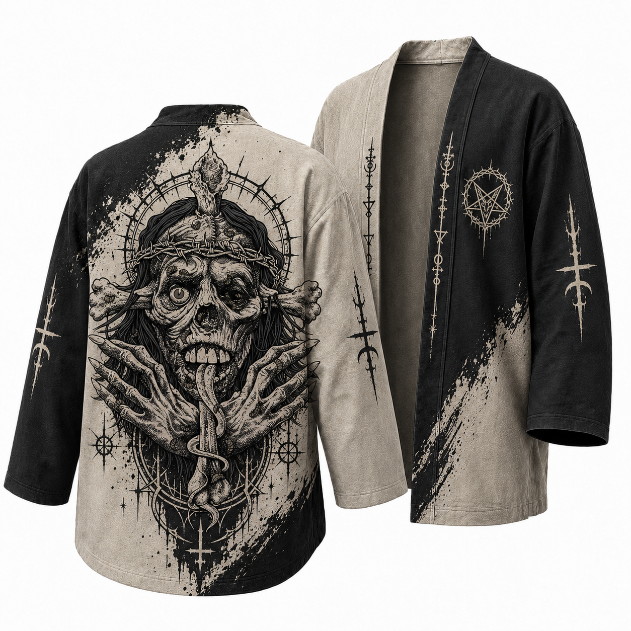 Japanese Dark Ghost Bride Kimono Jacket