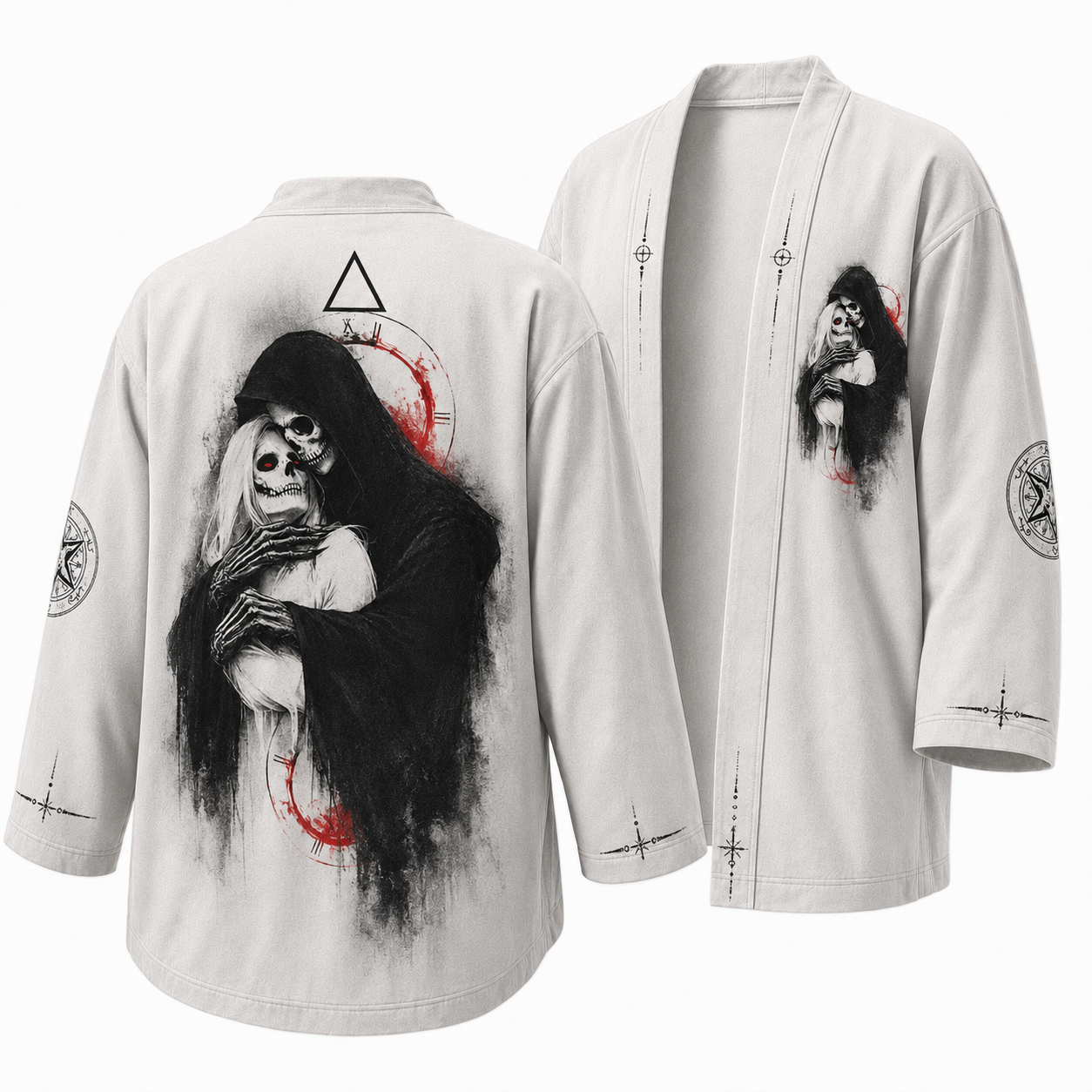 Japanese Dark Grim Skull Kimono Jacket